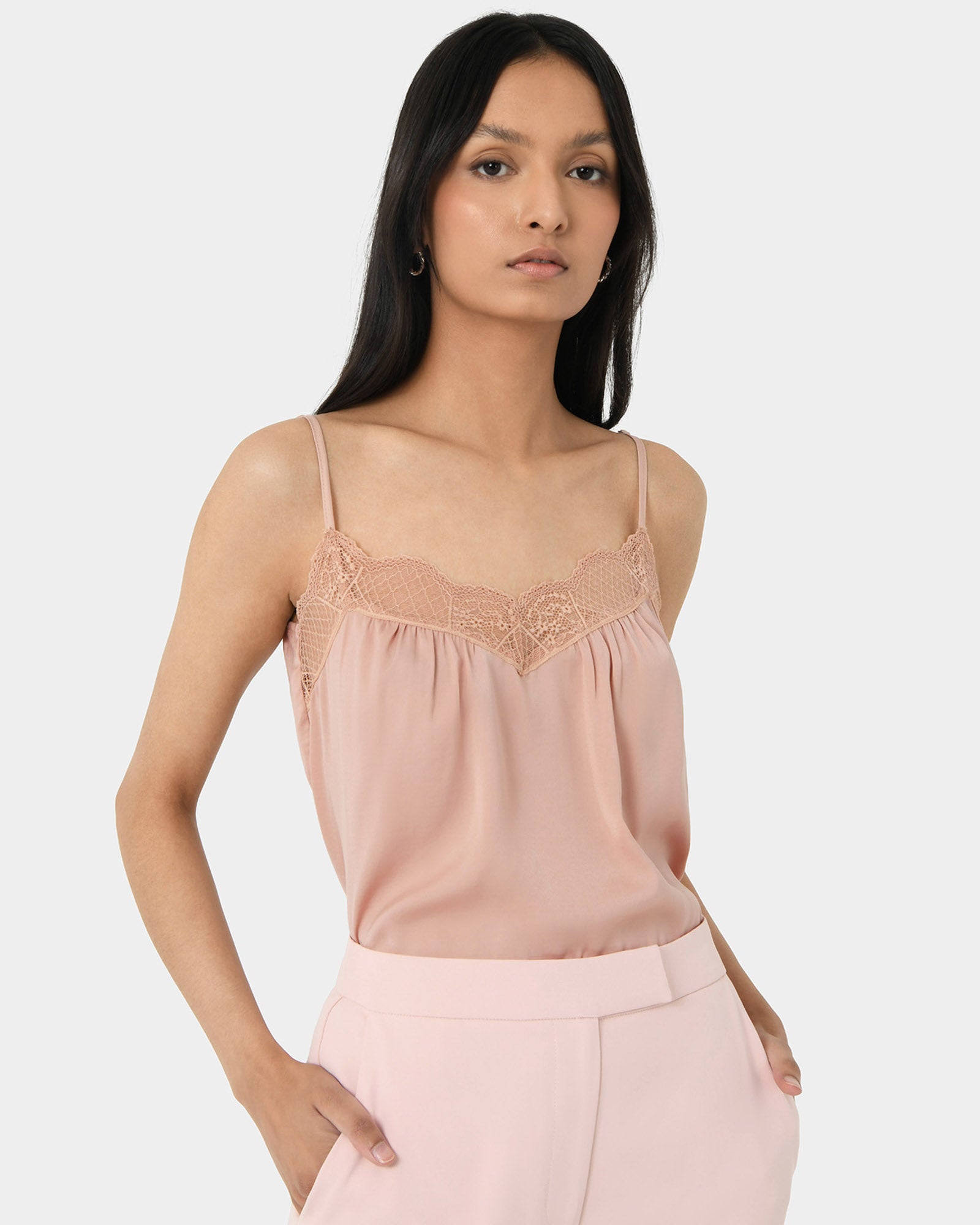Aleksia Lace Trim Cami Top