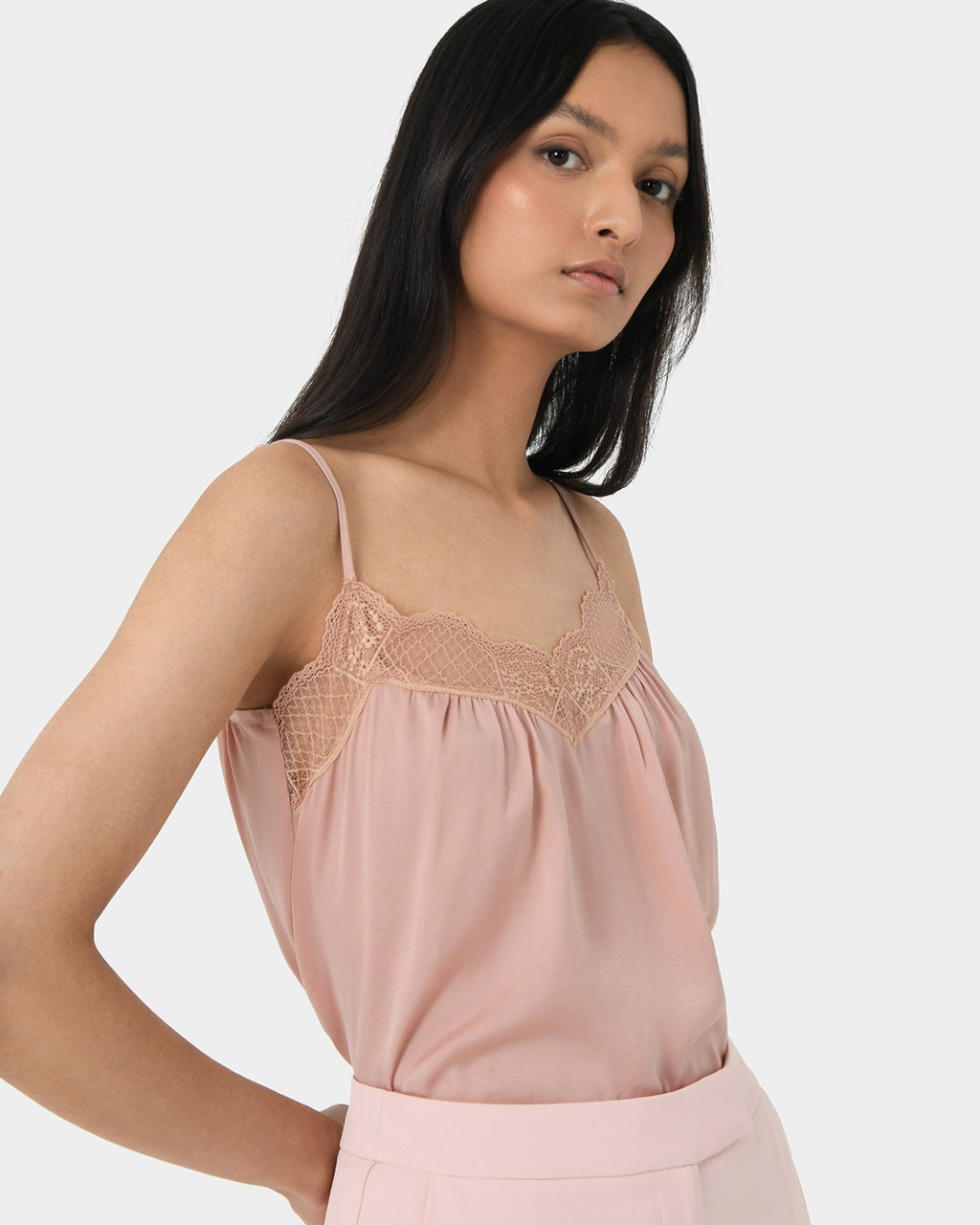 Aleksia Lace Trim Cami Top