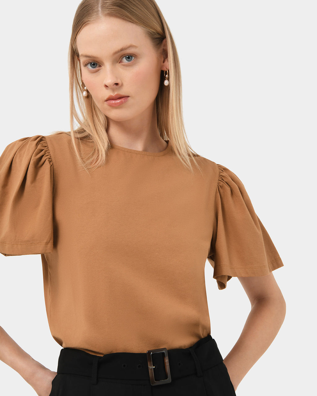 Cayla Gathered Sleeve Tee