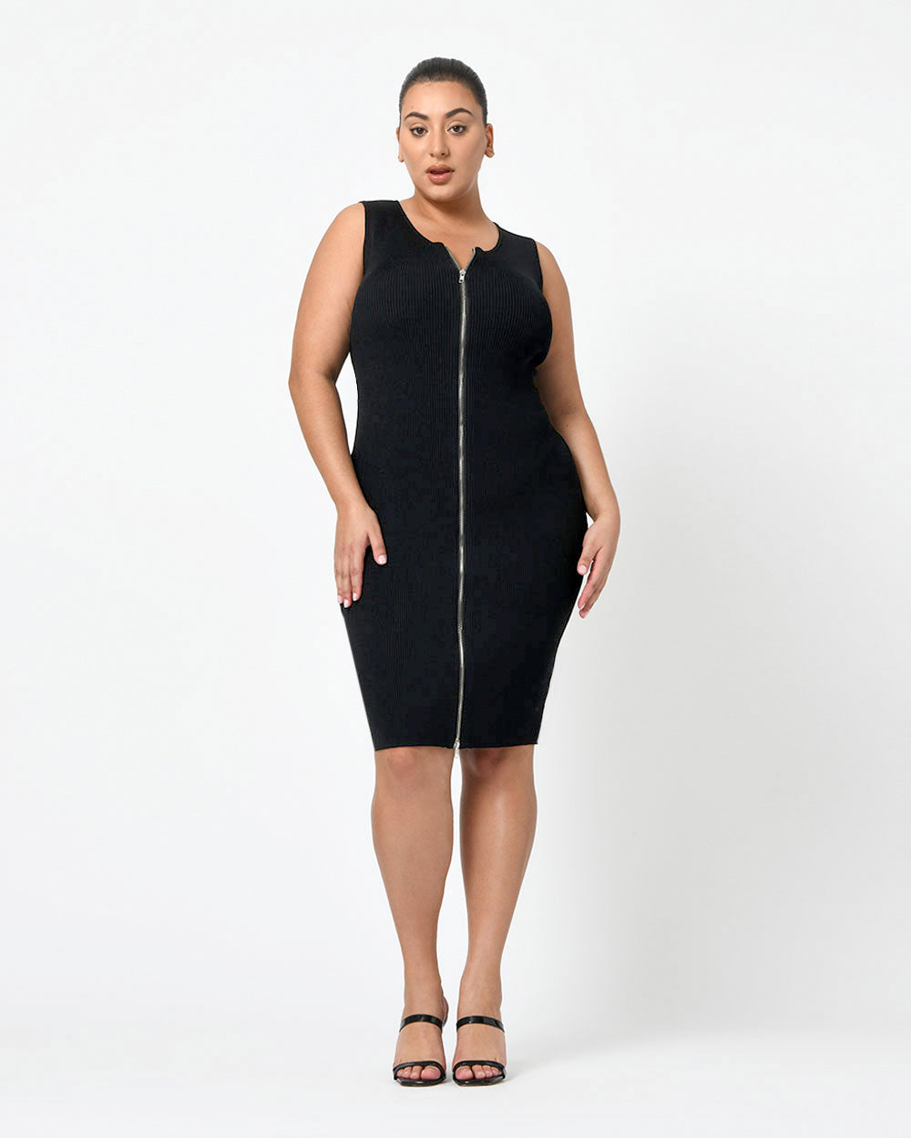 Cassandra Front Zip Knit Dress