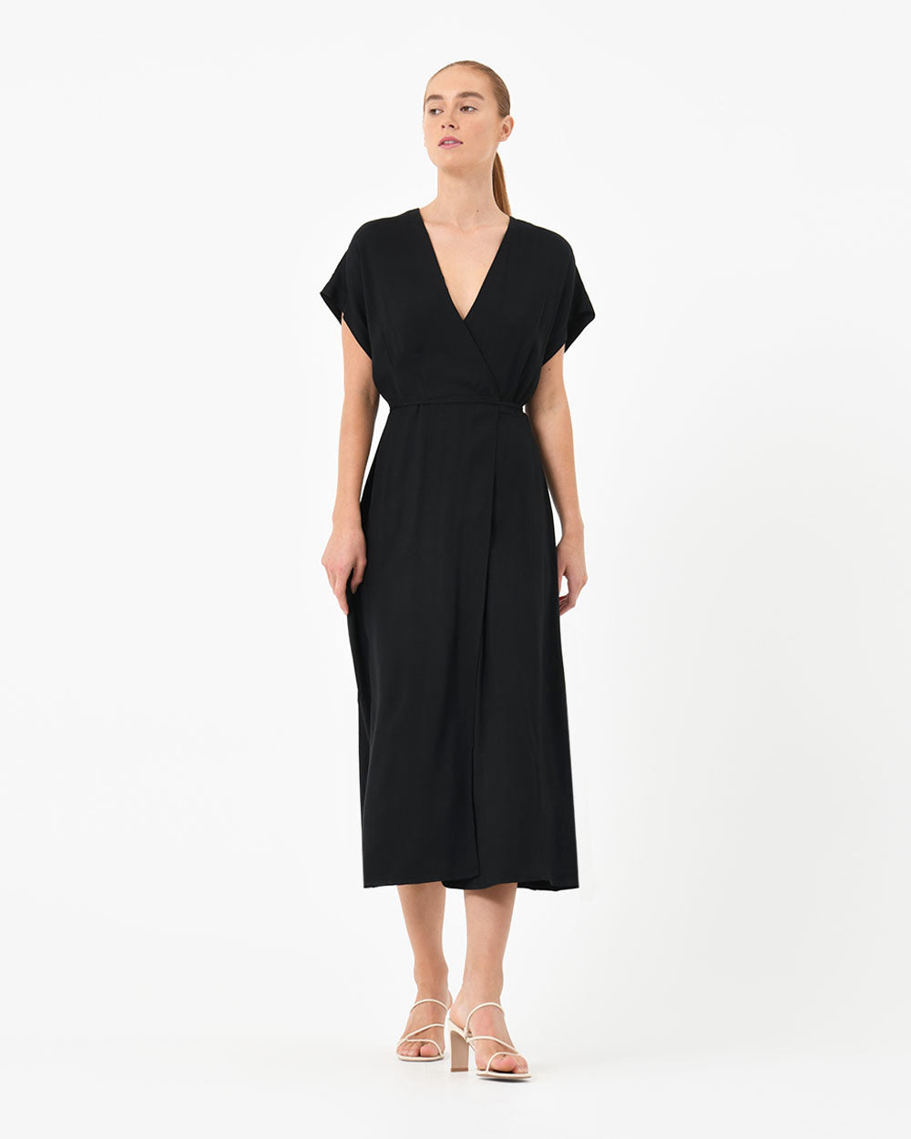 Adelyne Long Cupro Wrap Dress