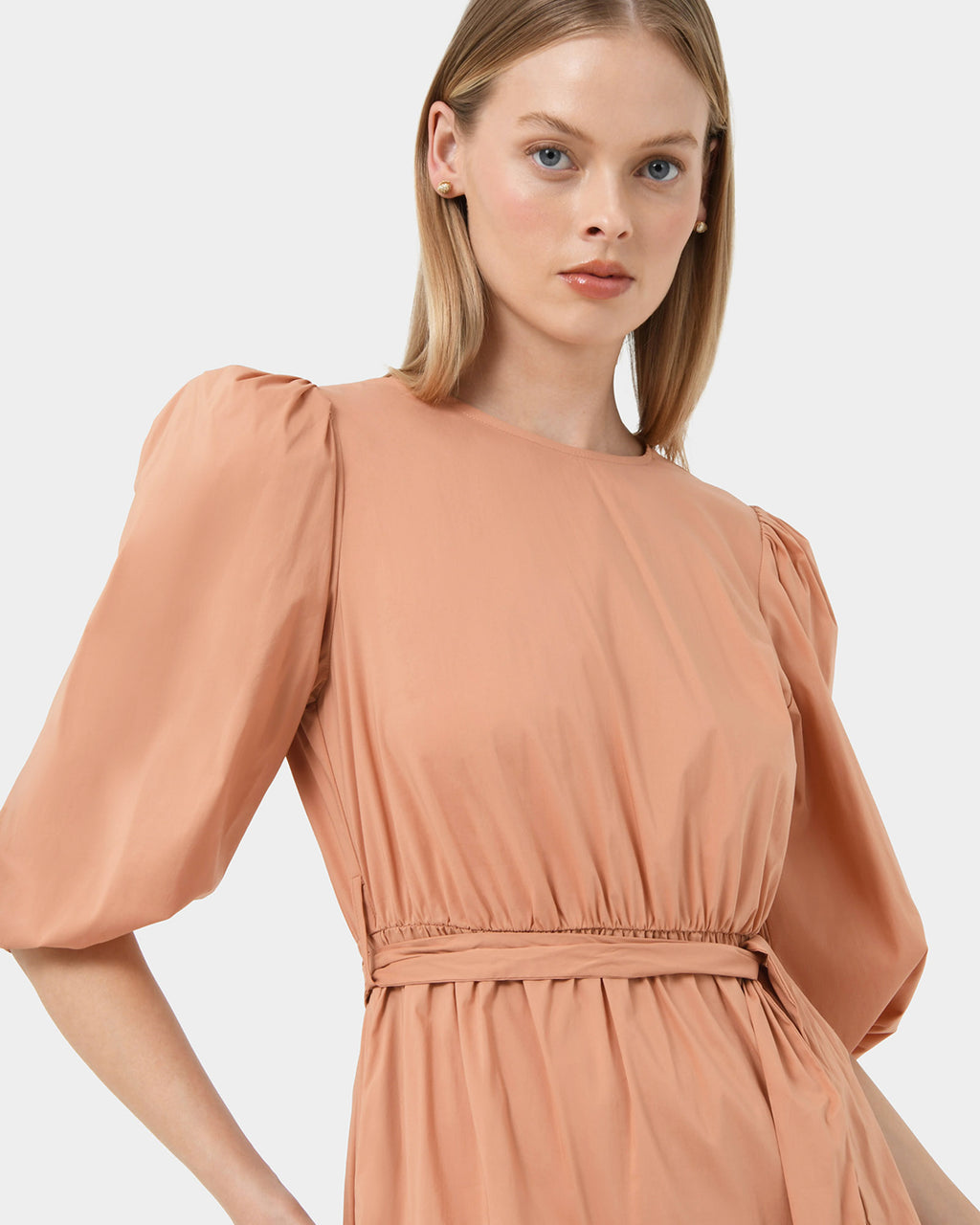 Ayah Poplin Puff Sleeve Dress