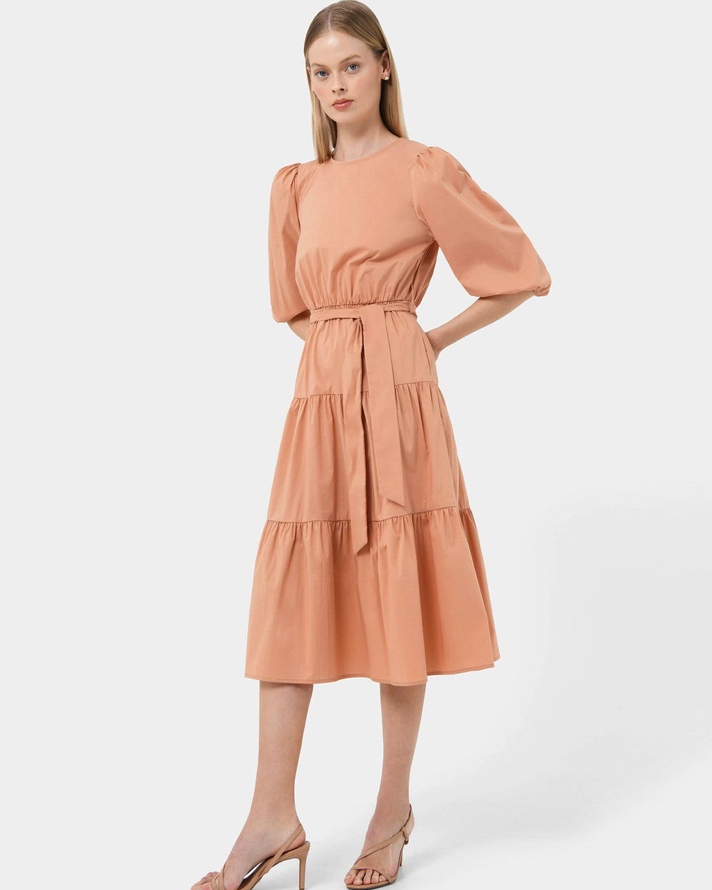 Ayah Poplin Puff Sleeve Dress