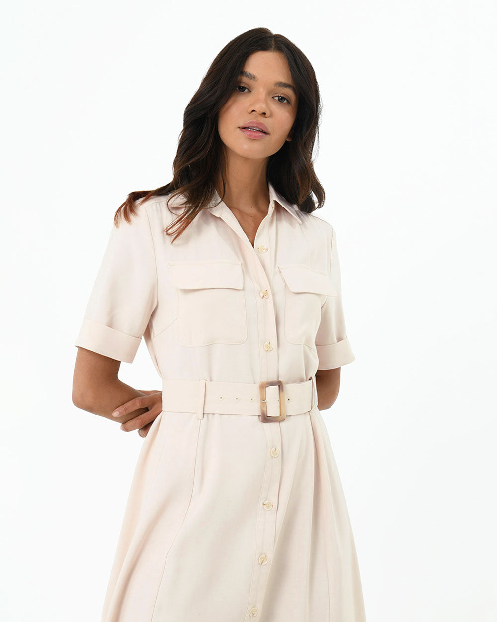 Anali Belted Shirt Dress