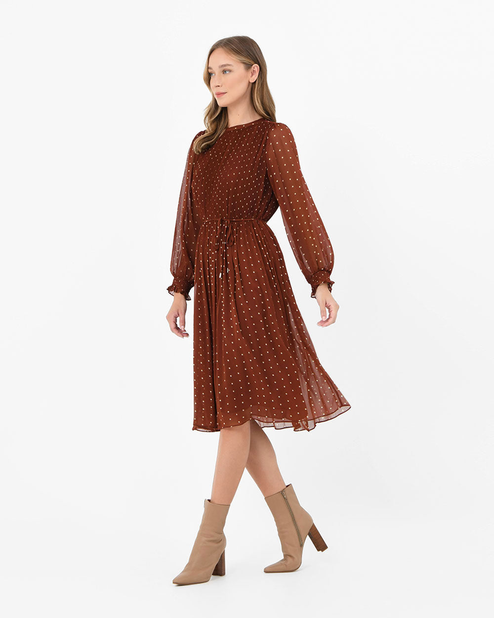 Telsa Pleated Midi Dress