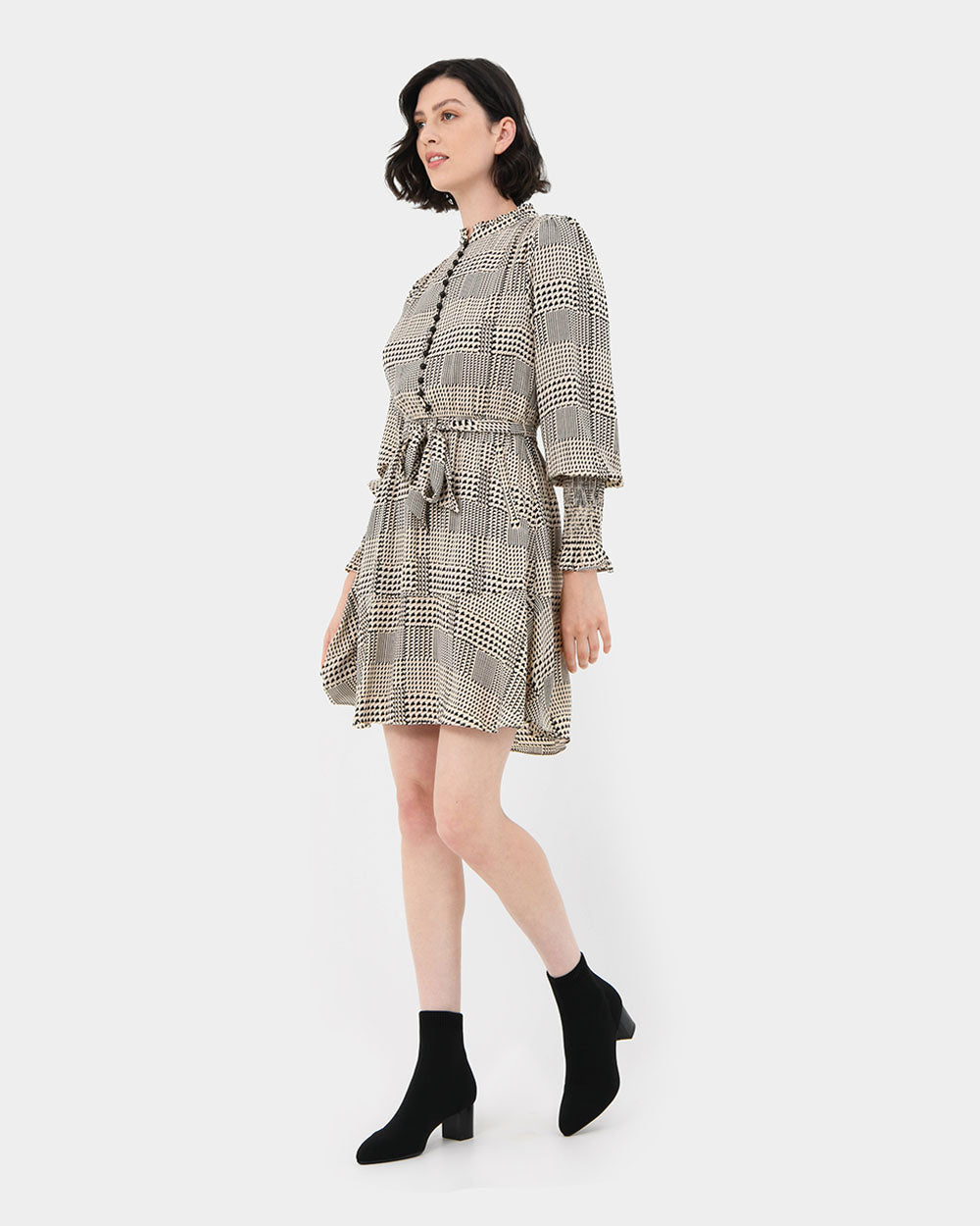 Vivi Geo Print Flare Dress