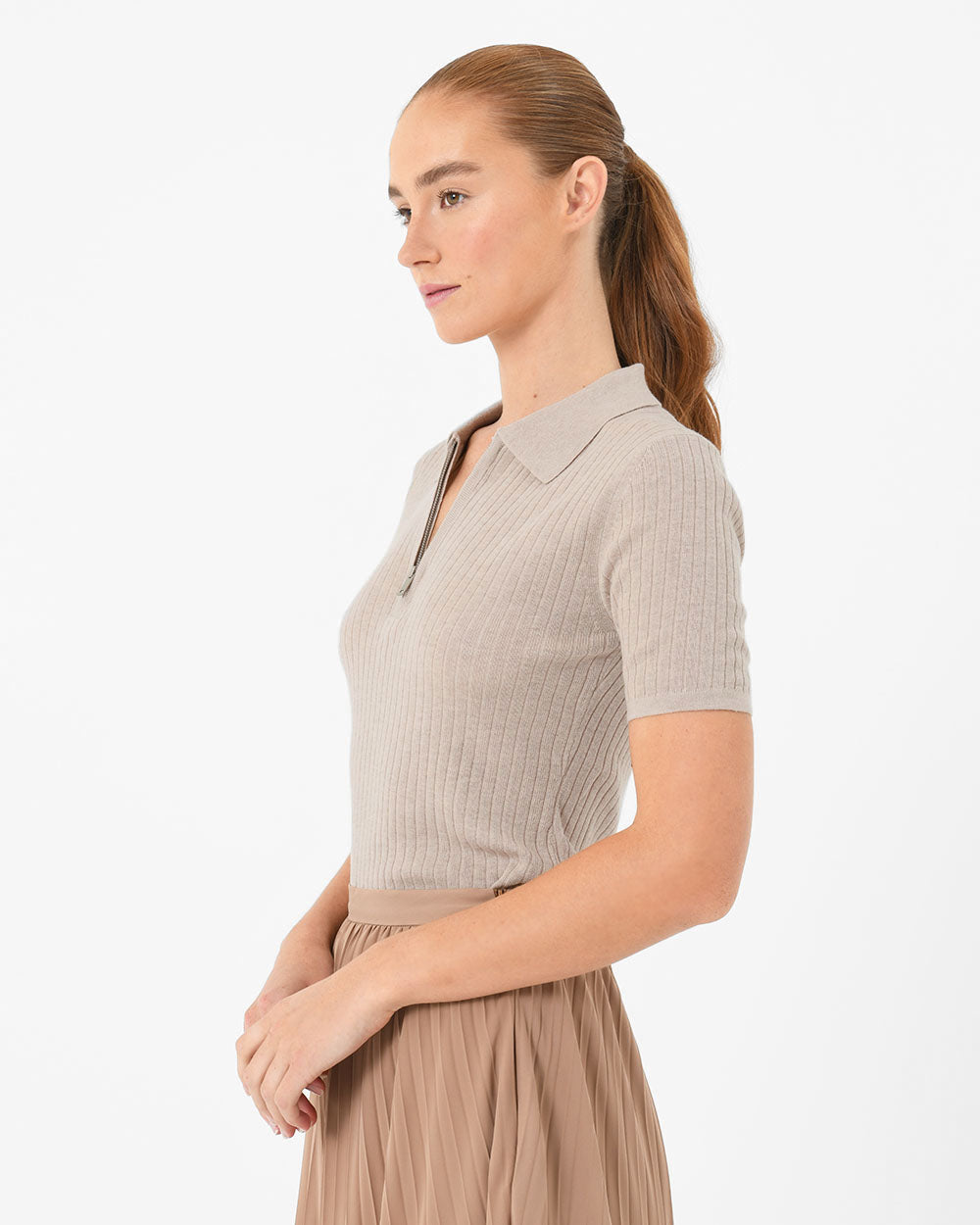 Brissa Zip Collared Knit
