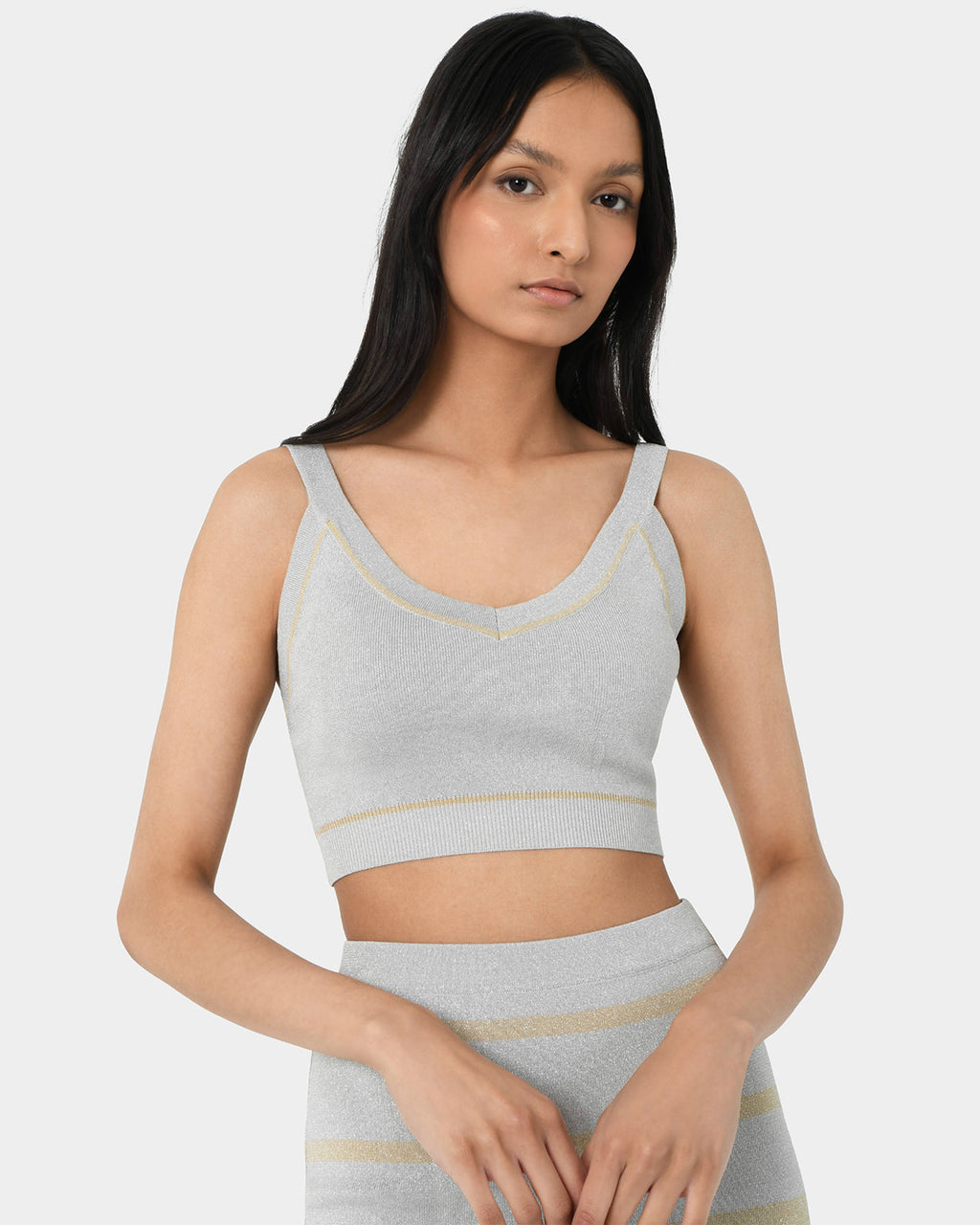 Shay Lurex Knit Bra Top