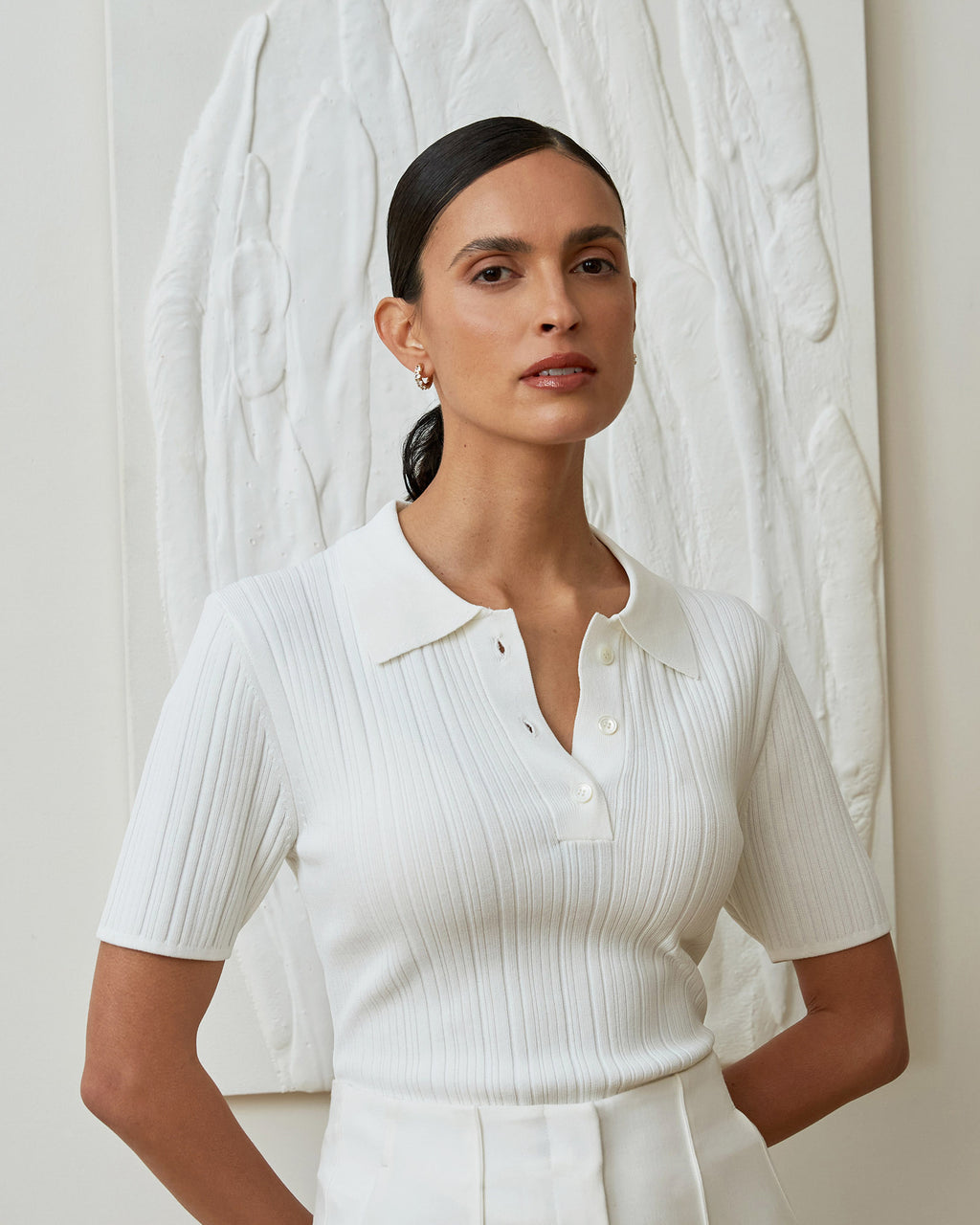 Cosette Rib Polo Knit