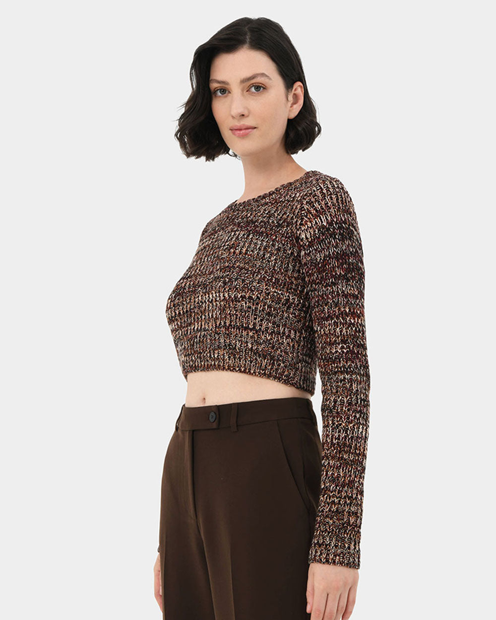 Austin Mixed Yarn Crop Knit