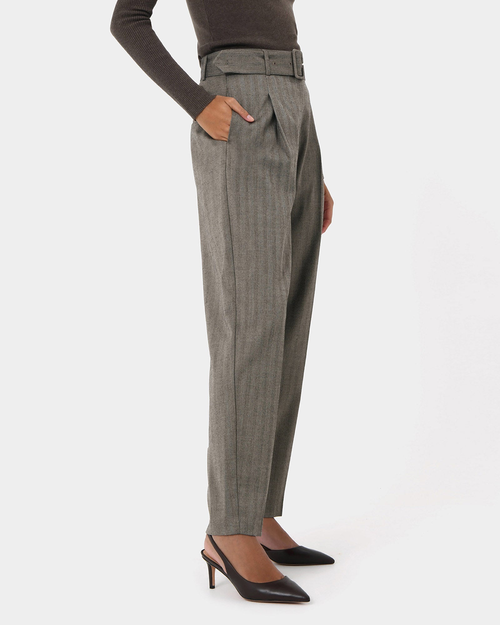 Allara Herringbone Trousers