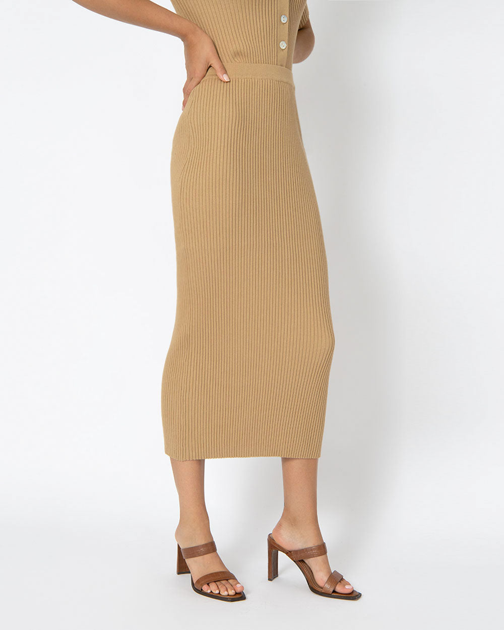 Alessia Rib-Knit Midi Skirt