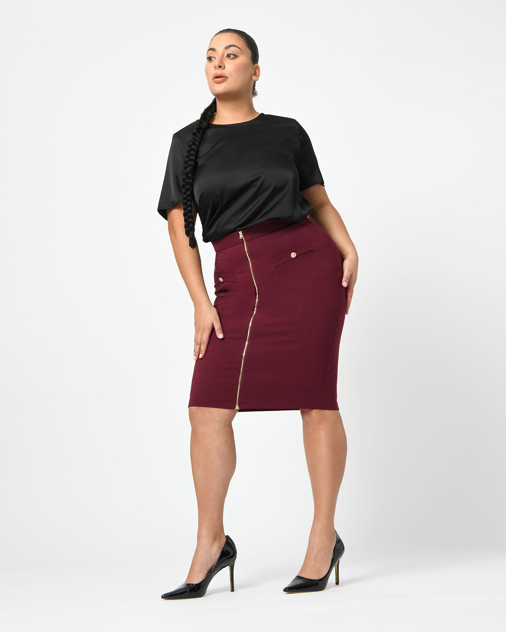 Eryn Front Zip Pencil Skirt