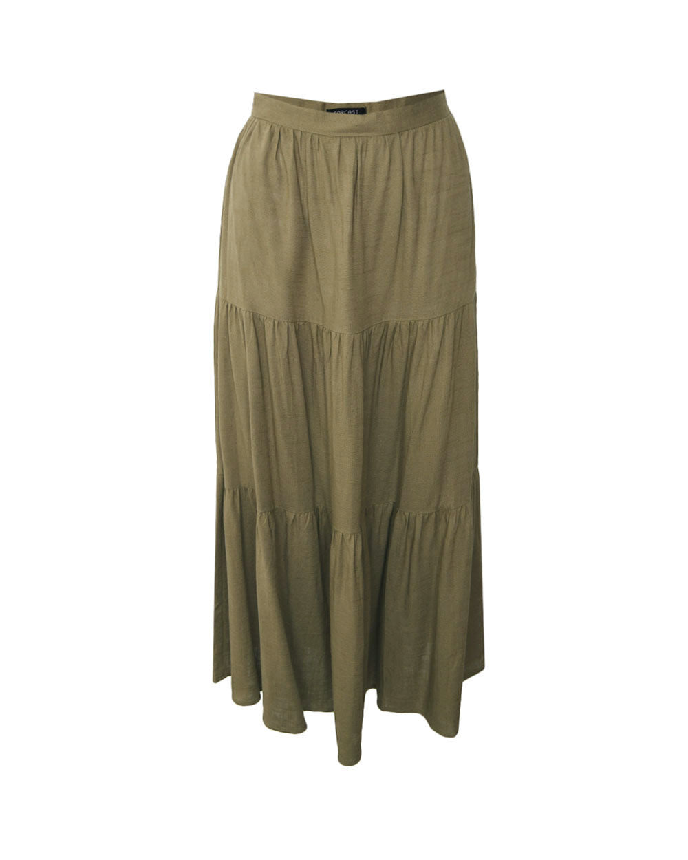Nice Linen Blend Tiered Skirt