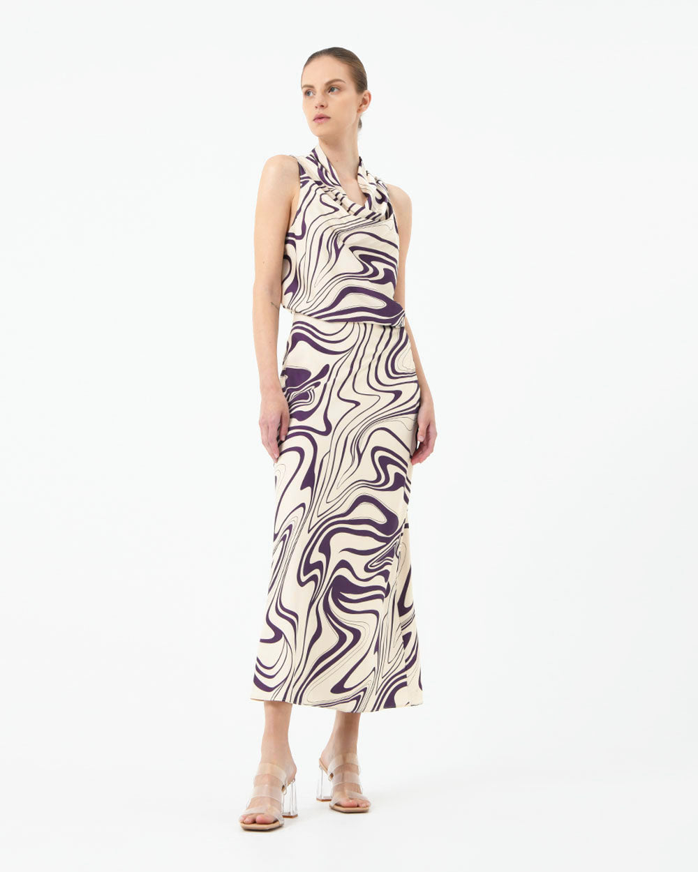 Gaia Printed Satin Skirt