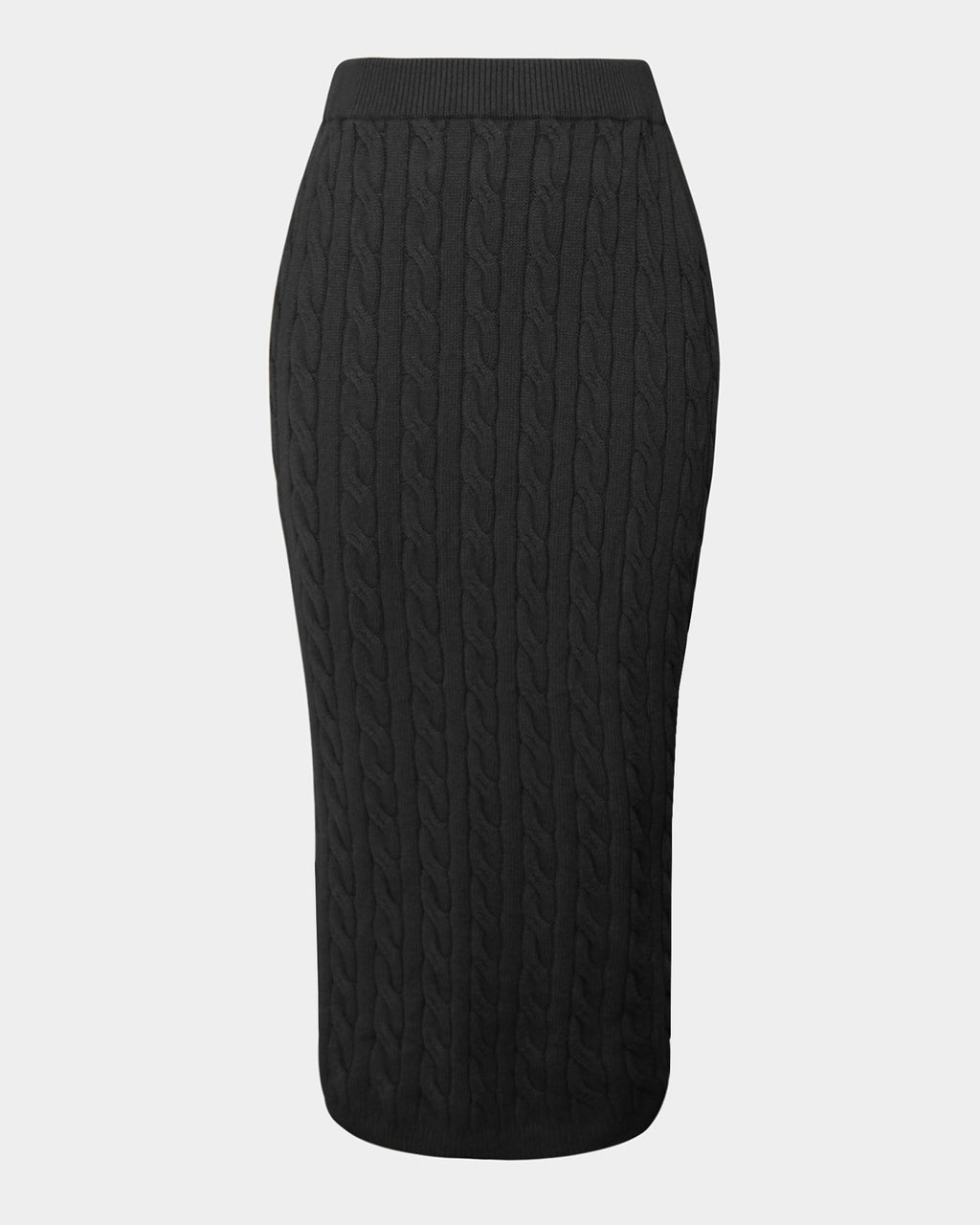 Honesty Cable Midi Knit Skirt
