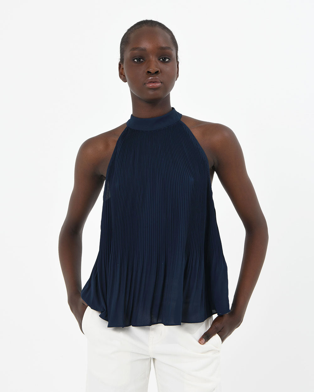 Cannes Pleated Halter Top