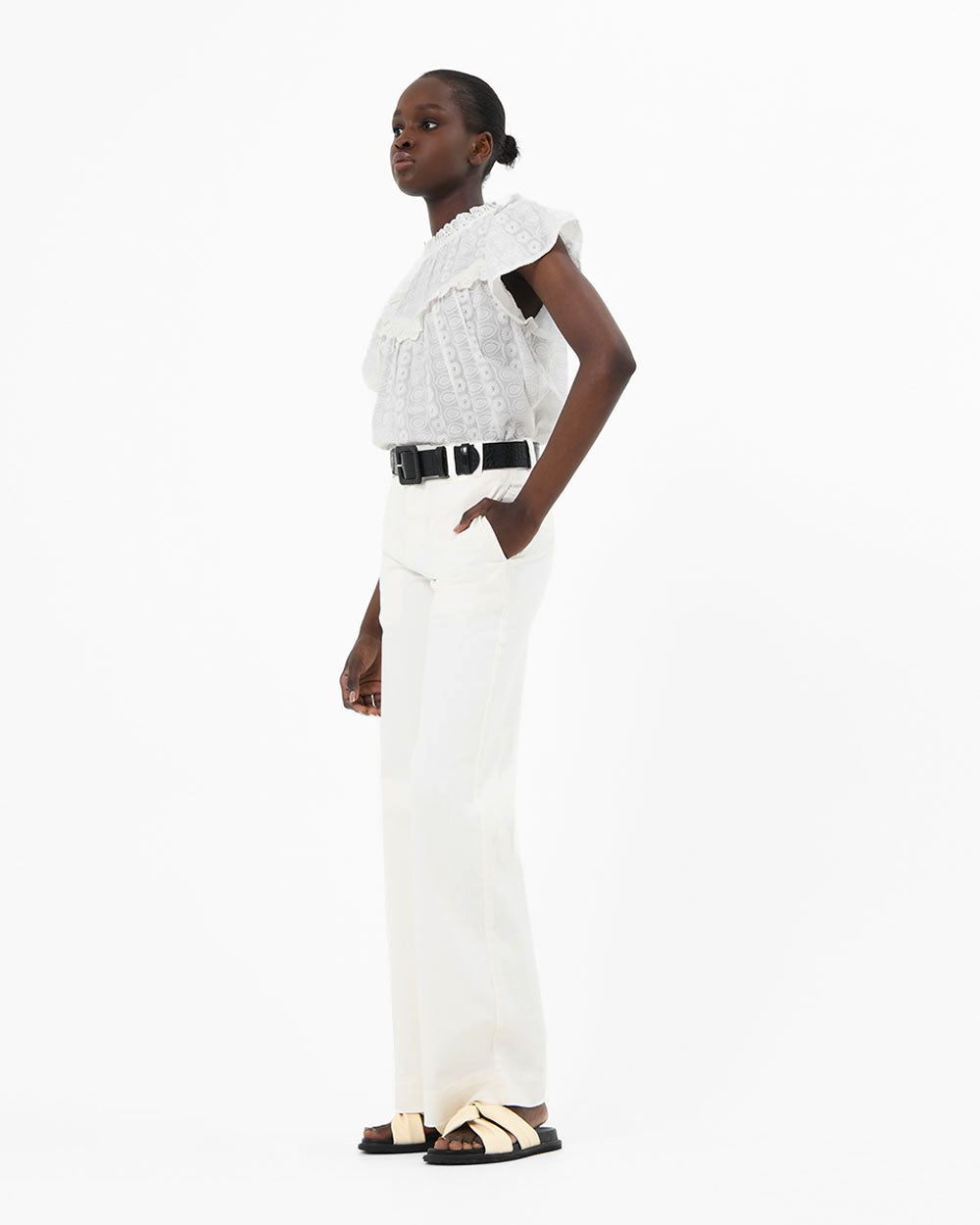 Vitanic Crochet Ruffle Top