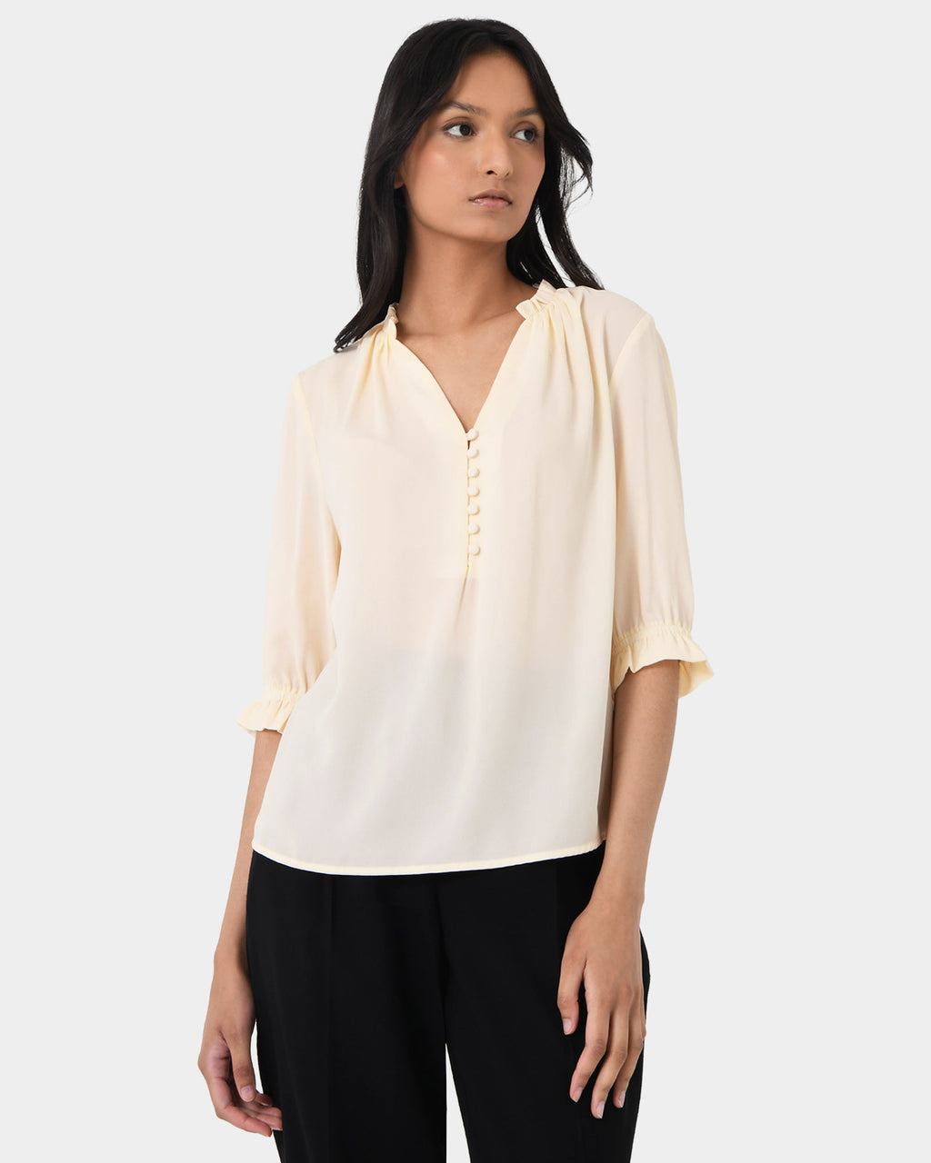 Amalfi Ruffle Collar Blouse