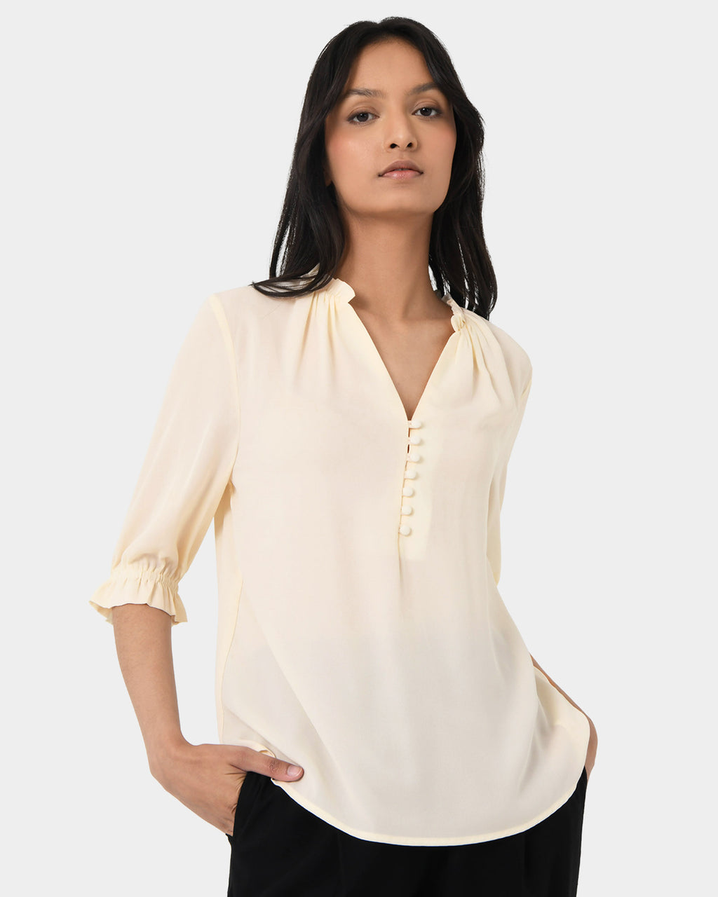 Amalfi Ruffle Collar Blouse