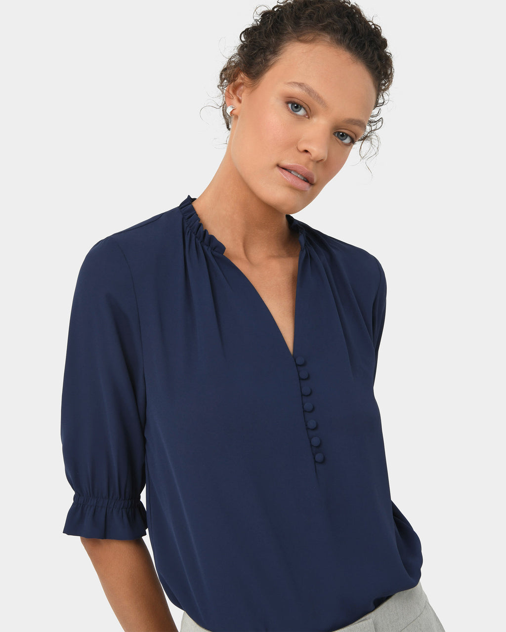 Amalfi Ruffle Collar Blouse