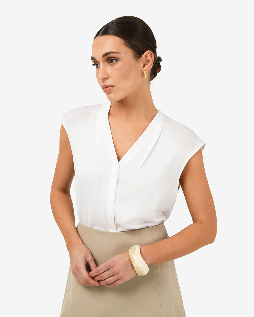 Adelaide V-Neck Cap Sleeve Top