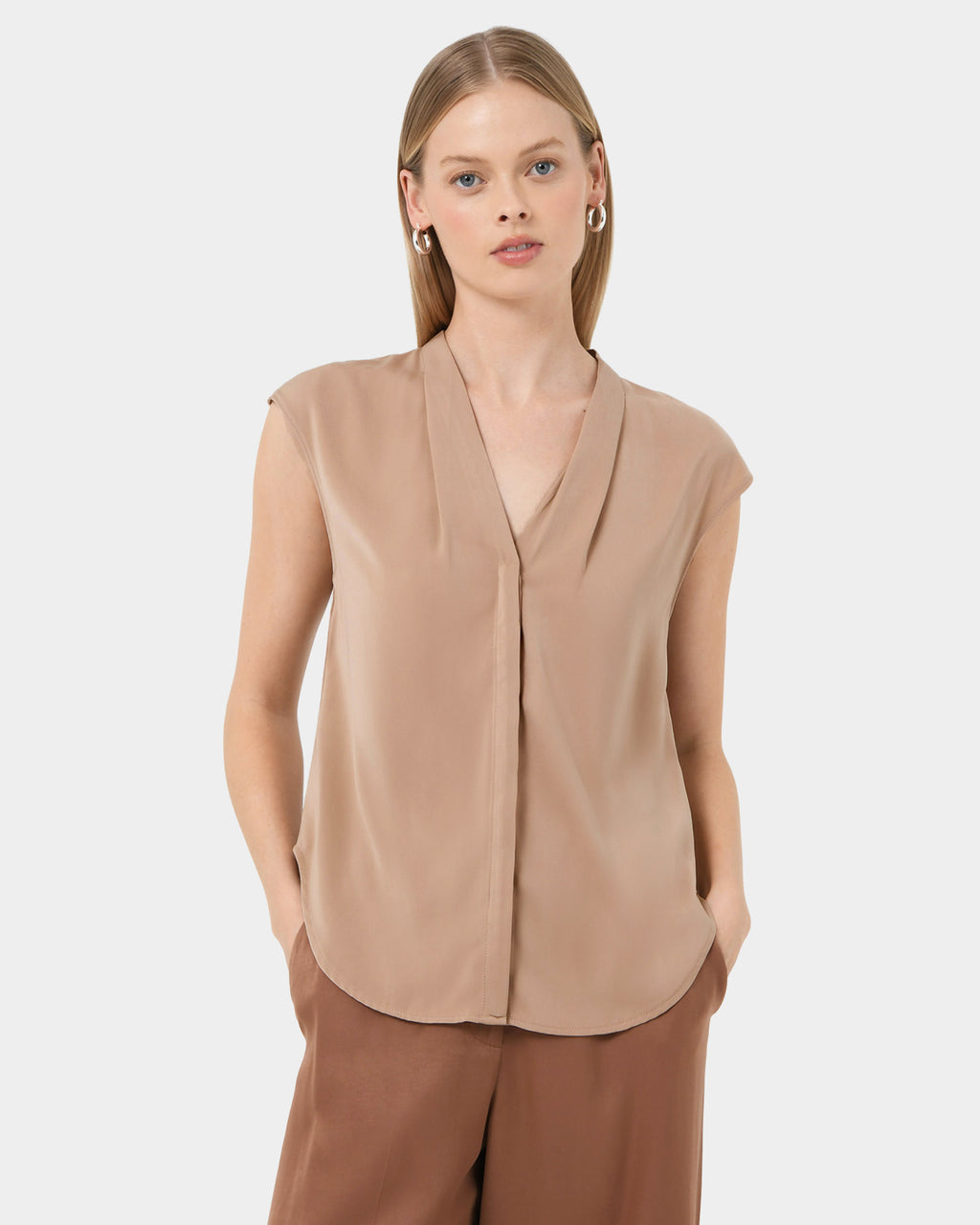 Adelaide V-Neck Cap Sleeve Top