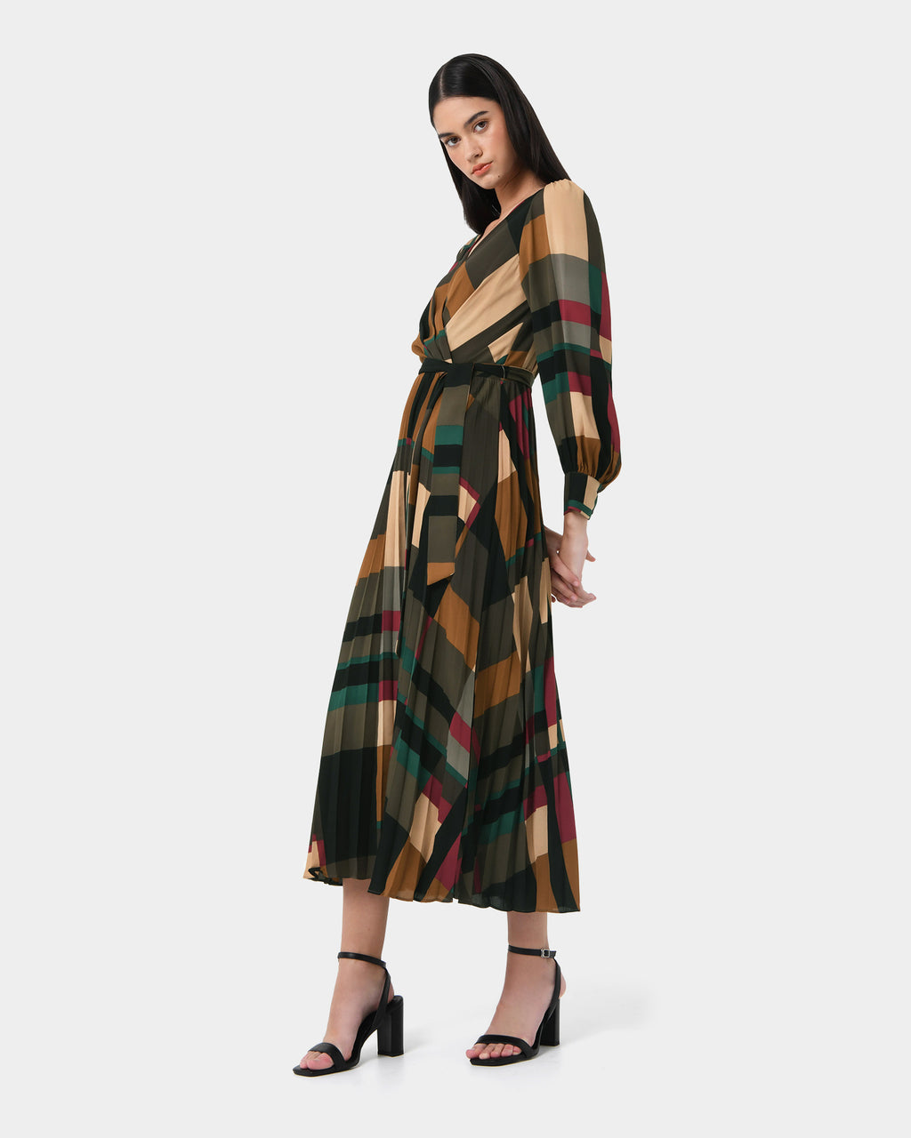 Aubrey Printed Pleat Dress