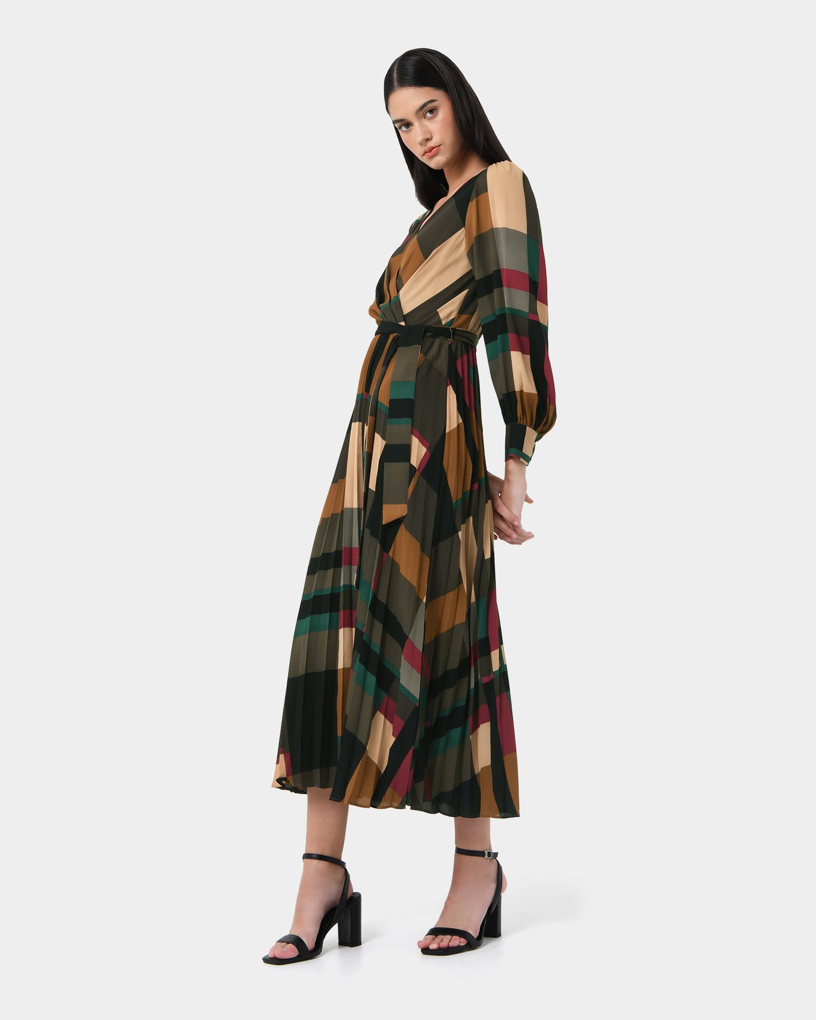 Aubrey Printed Pleat Dress