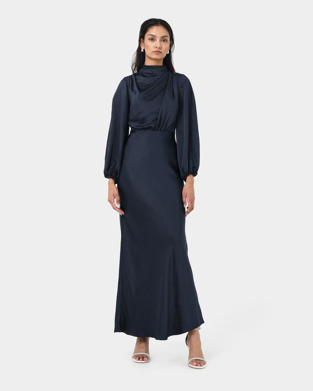Whitney Satin Cowl Neck Dress
