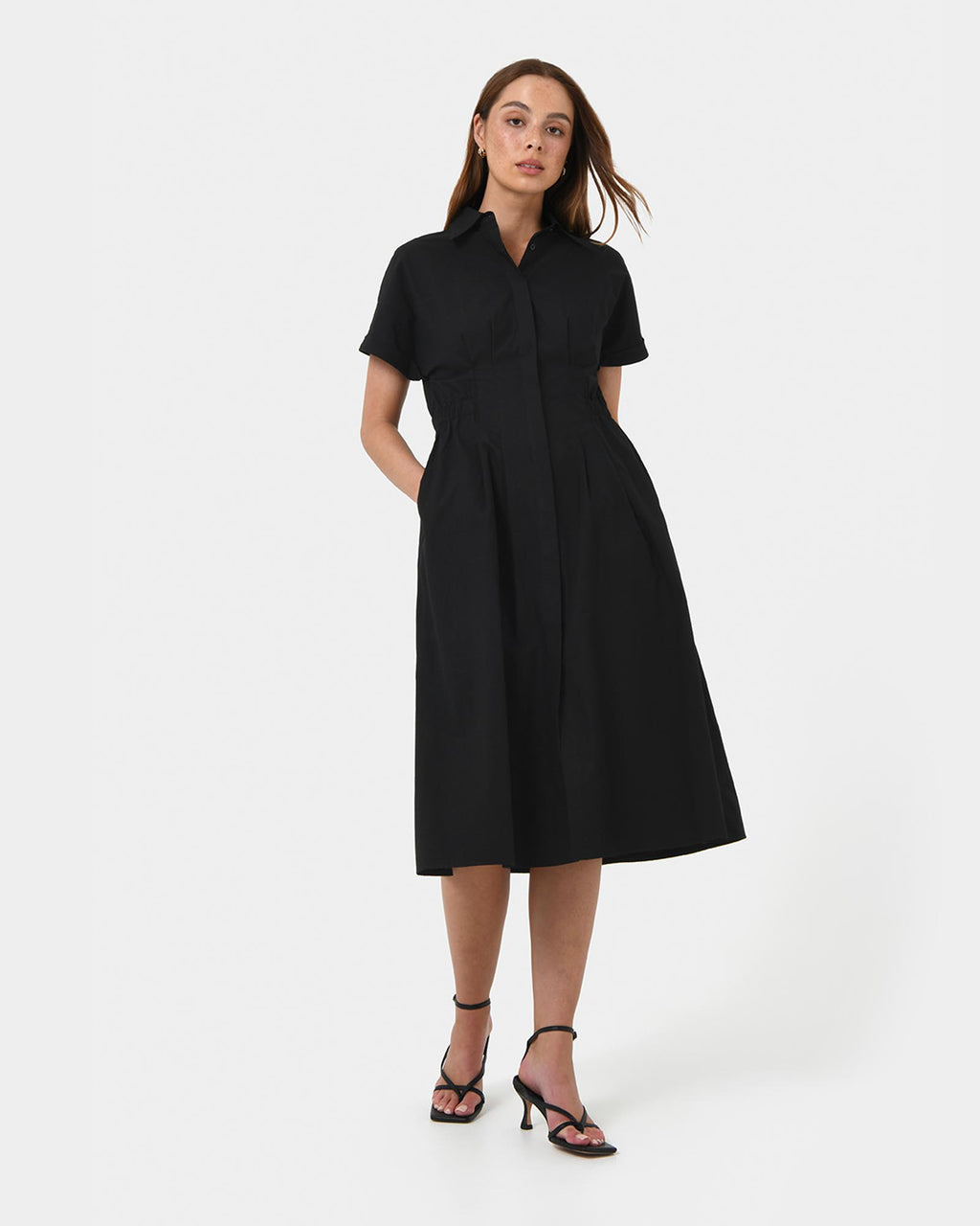Zara Panel Midi Shirt Dress