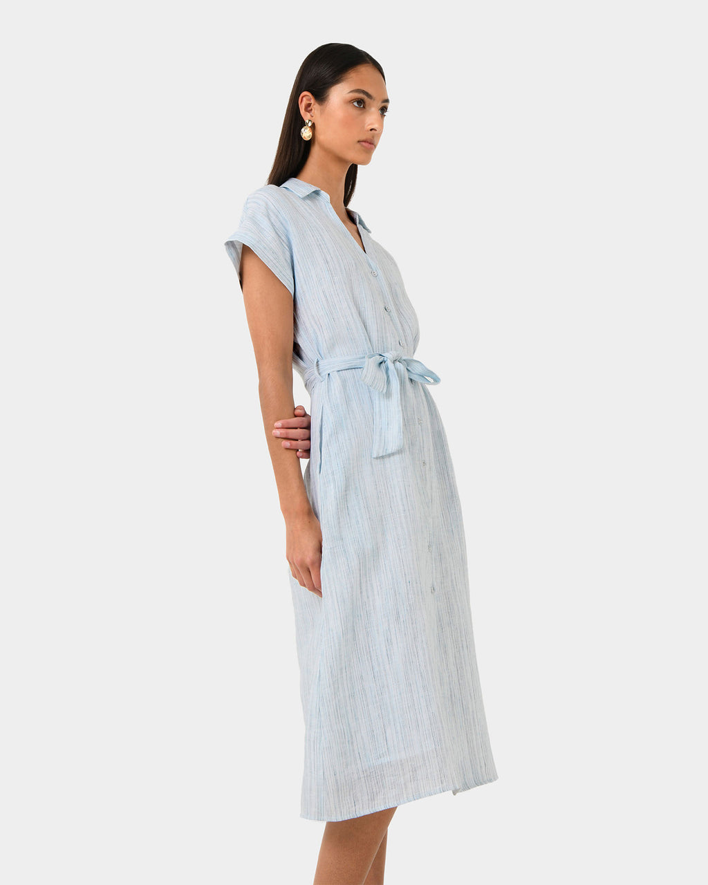 Paris Linen Midi Dress