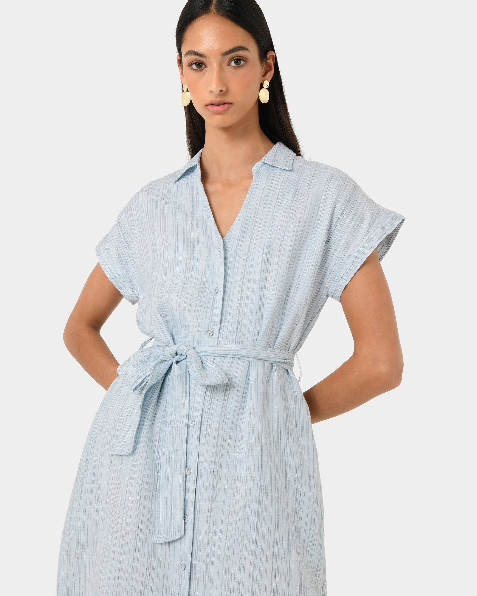 Paris Linen Midi Dress