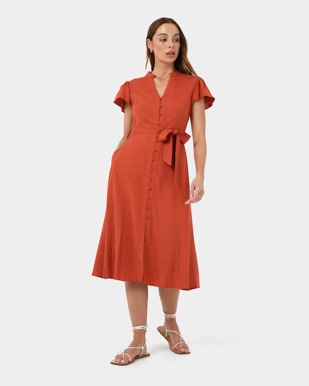Anne Linen Midi Dress