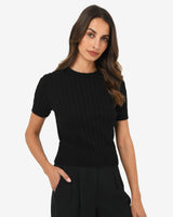 Anita Short Sleeve Cable Knit