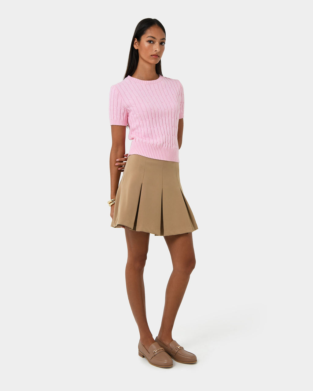 Anita Short Sleeve Cable Knit