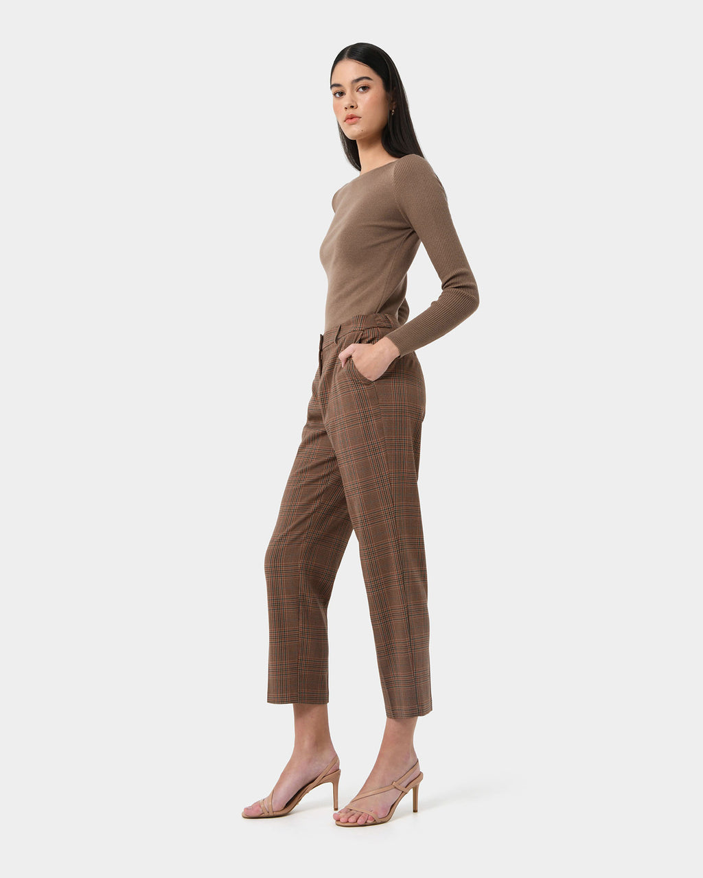 Harlowe Tapered Check Pants
