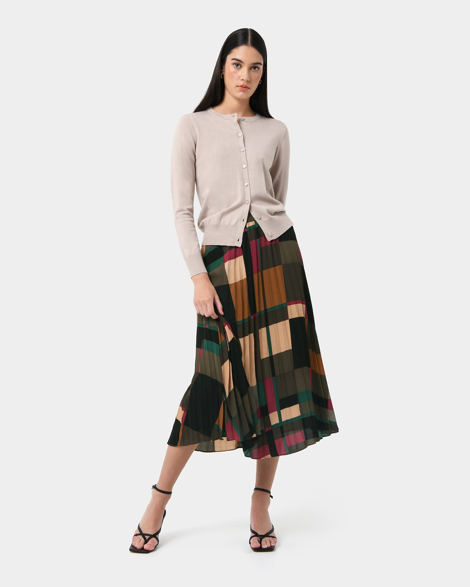 Aubrey Printed Pleat Skirt
