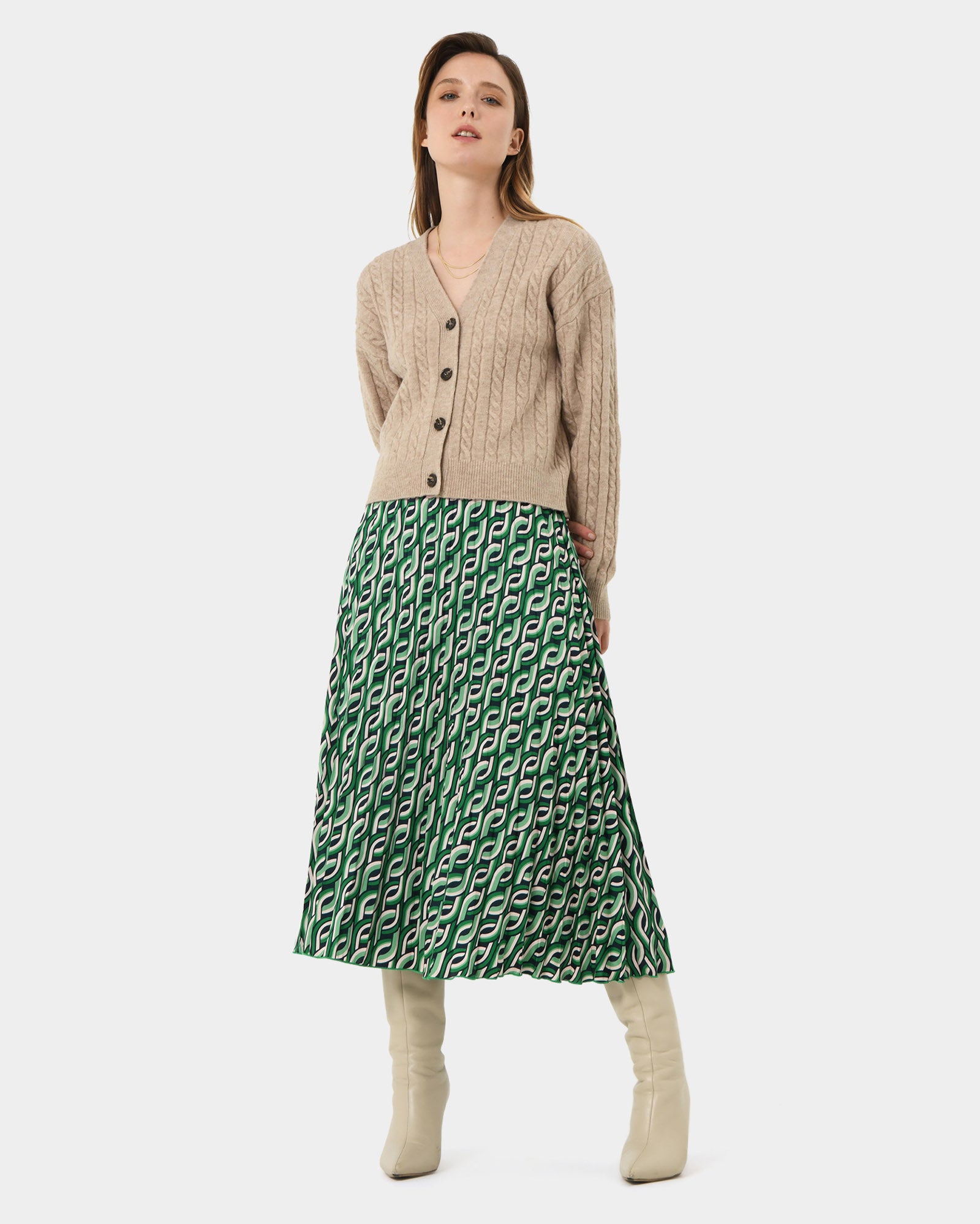 Keira Printed Midi Skirt