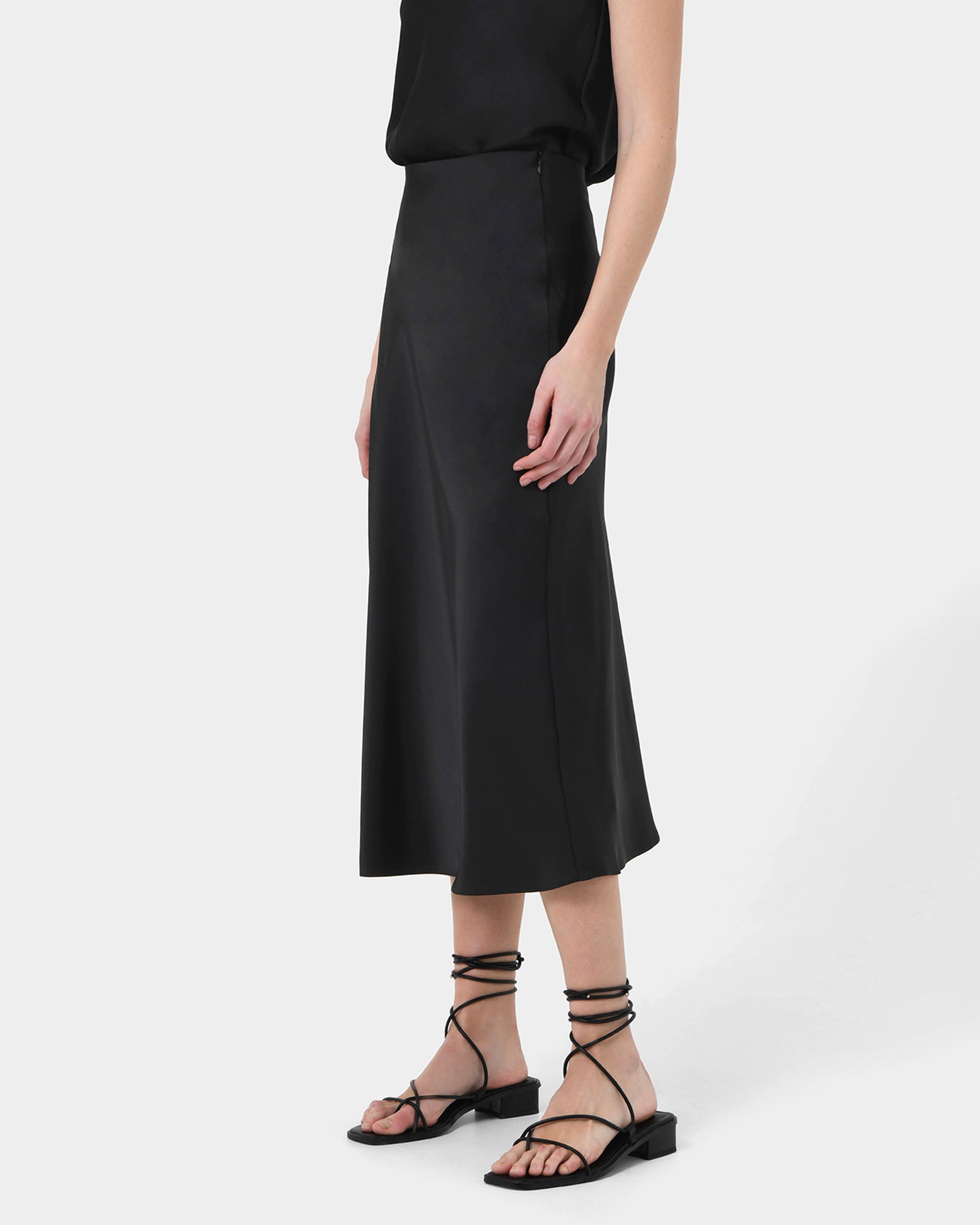 Kalena Satin Bias Skirt