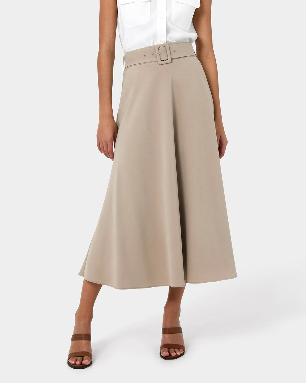 Anali Belted A-Line Skirt
