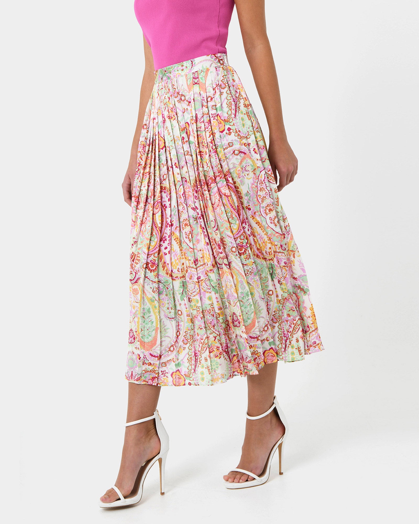 Dulce Printed Pleated Skirt