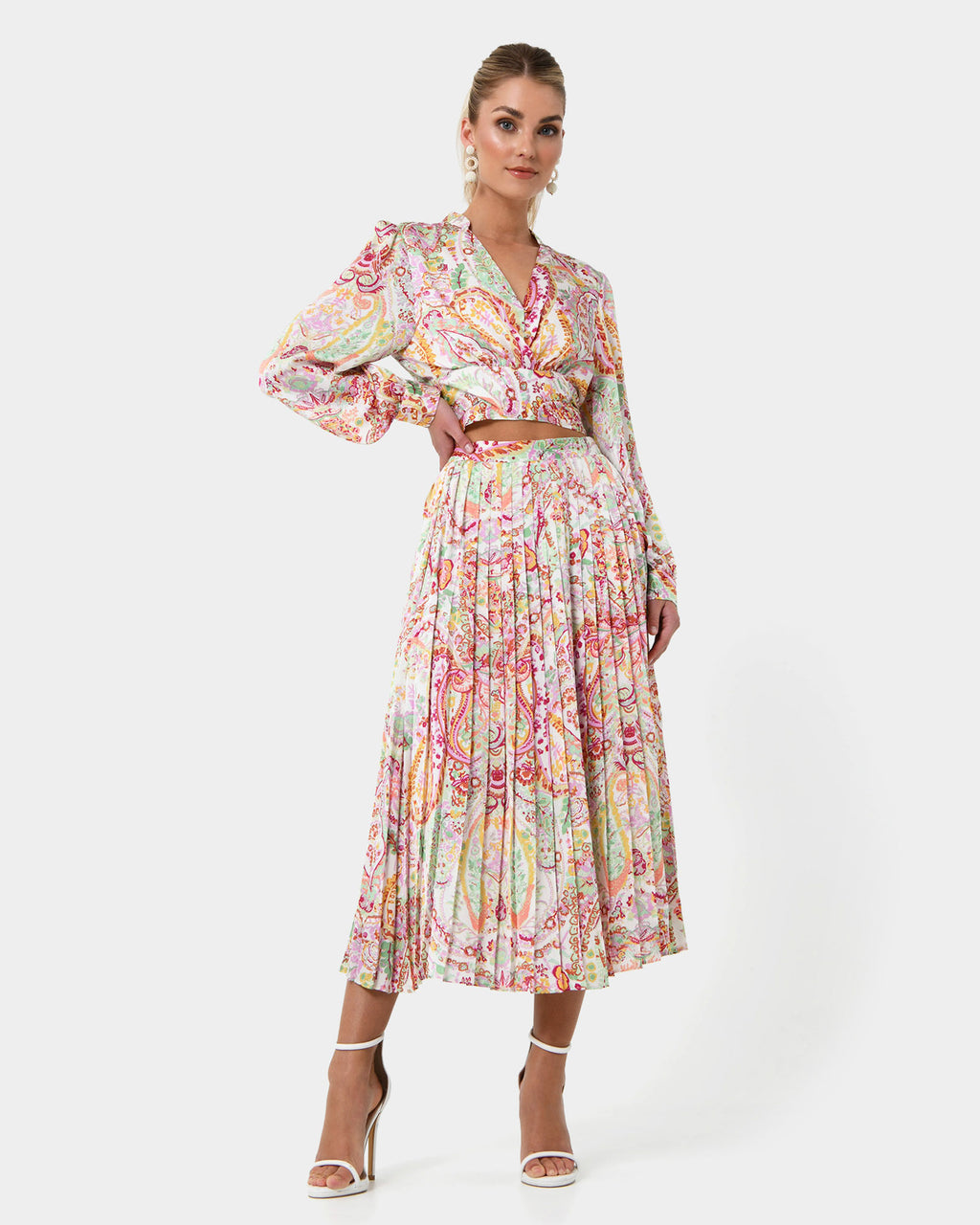 Dulce Printed Pleated Skirt