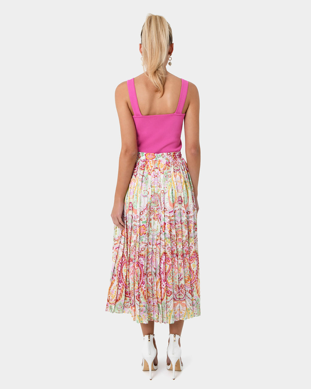 Dulce Printed Pleated Skirt