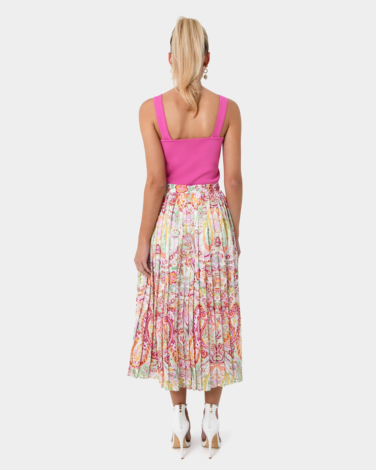 Dulce Printed Pleated Skirt