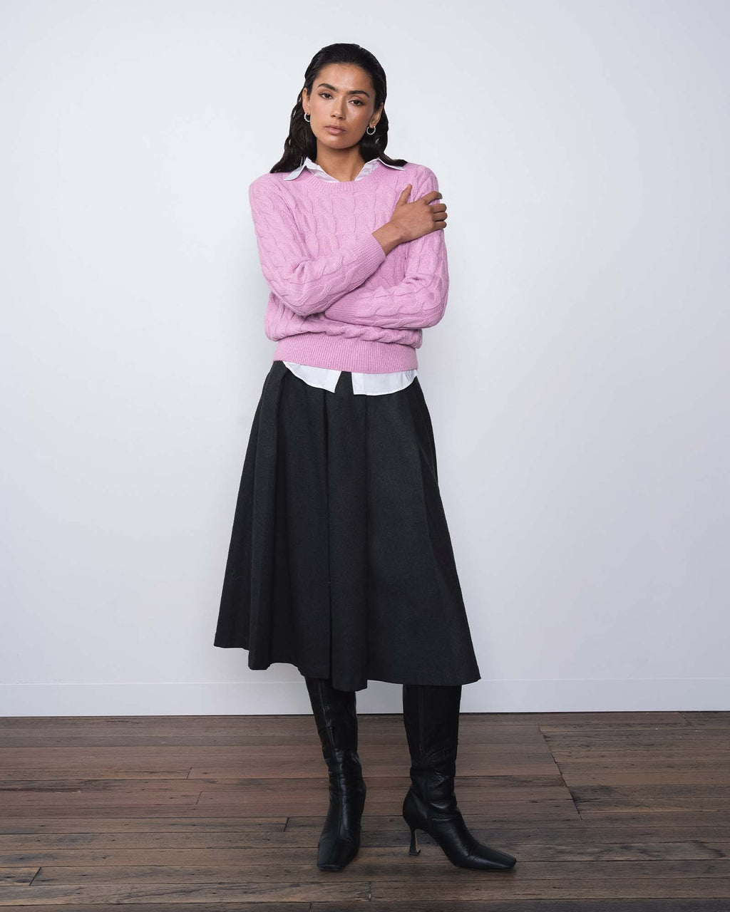 Ryan Pleated Midi Skirt