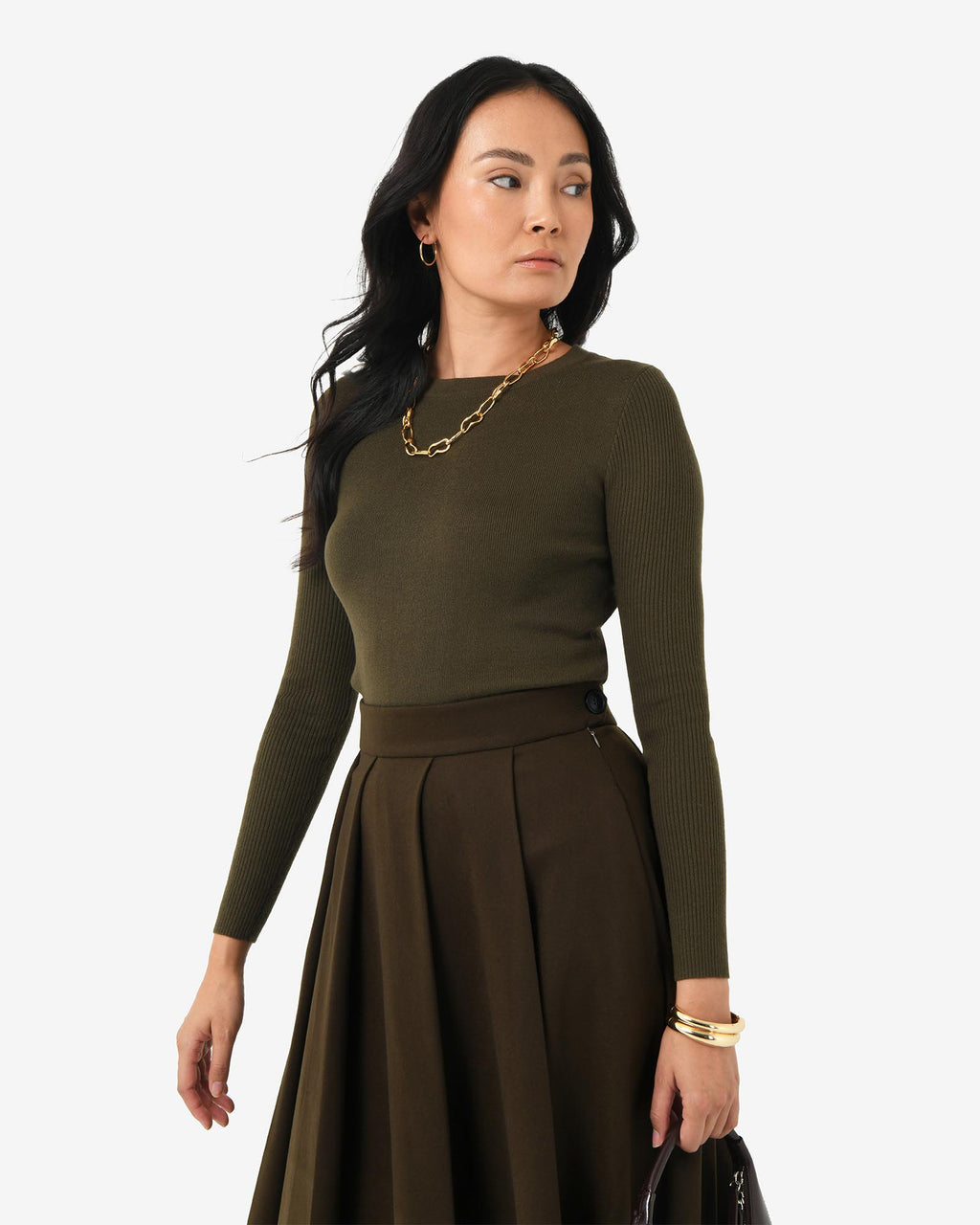 Ryan Pleated Midi Skirt