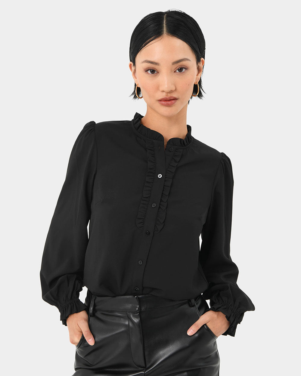 Emilie Ruffle Neck Blouse