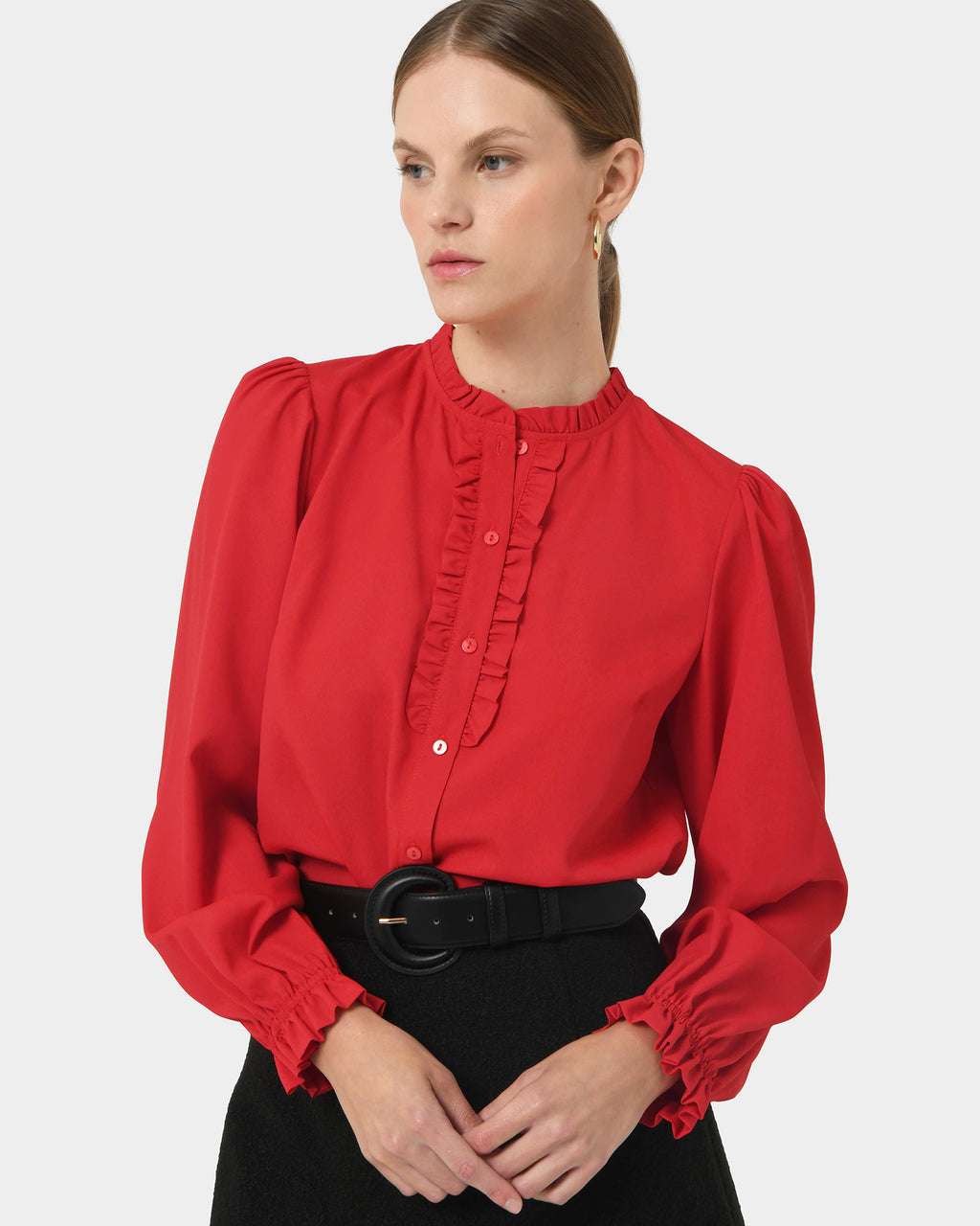 Emilie Ruffle Neck Blouse