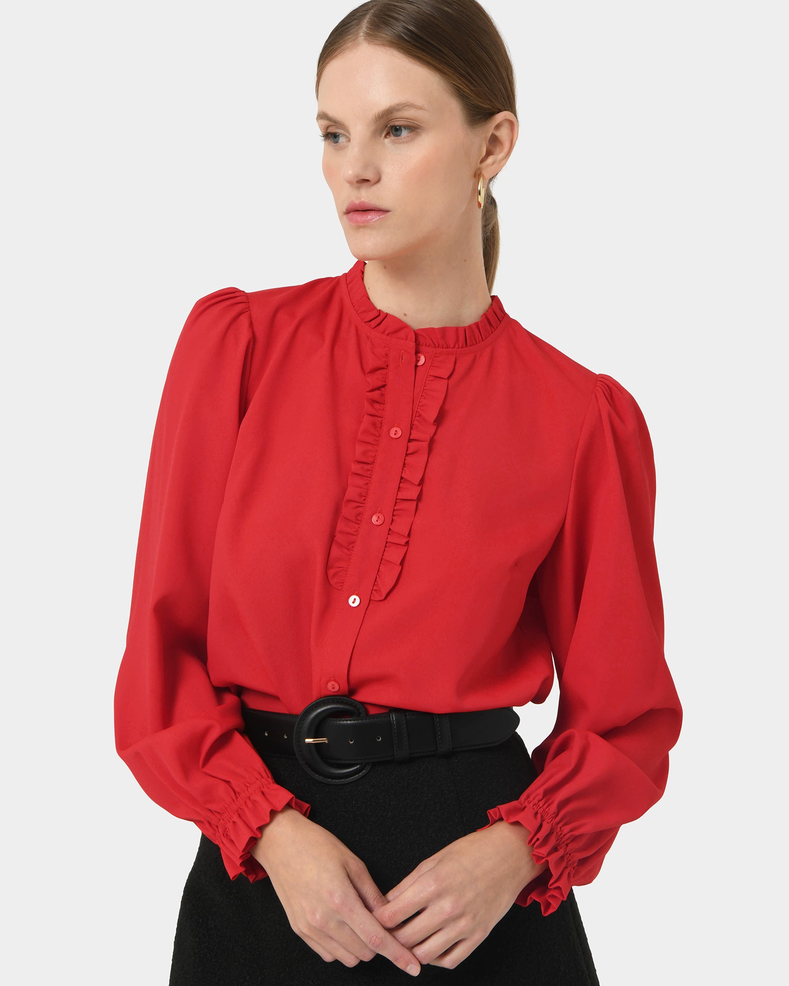Emilie Ruffle Neck Blouse